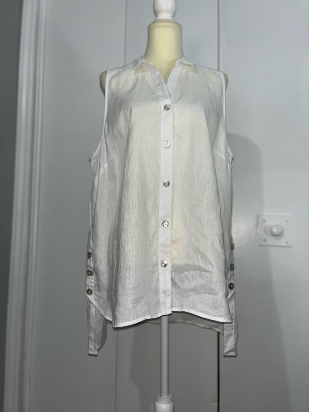 J. Jill Love Linen Sleeveless Button Down Tunic